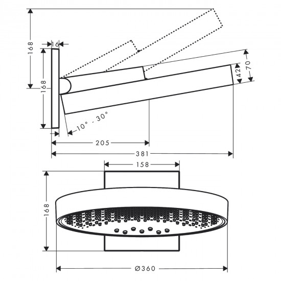 Верхний душ Hansgrohe Rainfinity 26234700