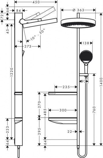 Душова система Hansgrohe Rainfinity 26842700