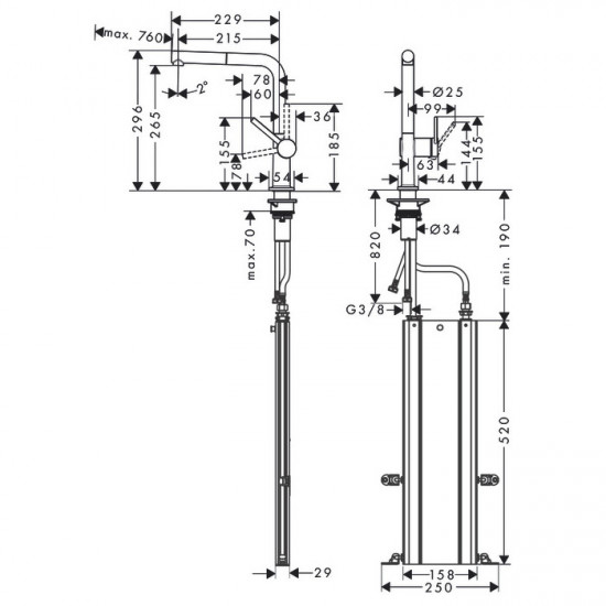 Кухонный смеситель с выдвижным изливом Hansgrohe Talis M54 72809670