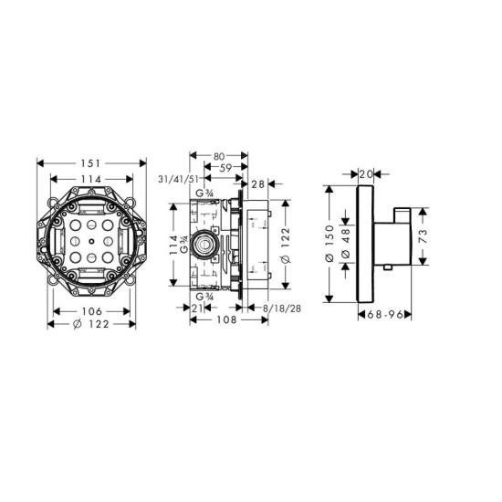 Змішувач для душу Hansgrohe ShowerSelect S 15742000 + iBox 01800180