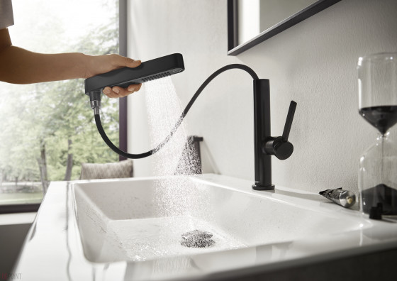 Смеситель для раковины Hansgrohe Finoris 76063670 черный матовый