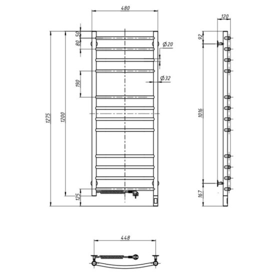 Рушникосушарка Navin Камелія 480x1200 10-007133-4812