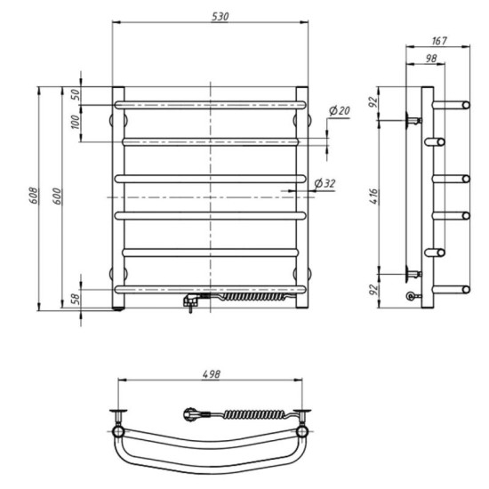 Полотенцесушитель Navin Омега 530x600 10-015020-5360