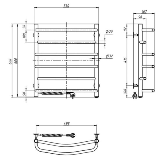 Рушникосушарка Navin Омега 530x600 10-015120-5360