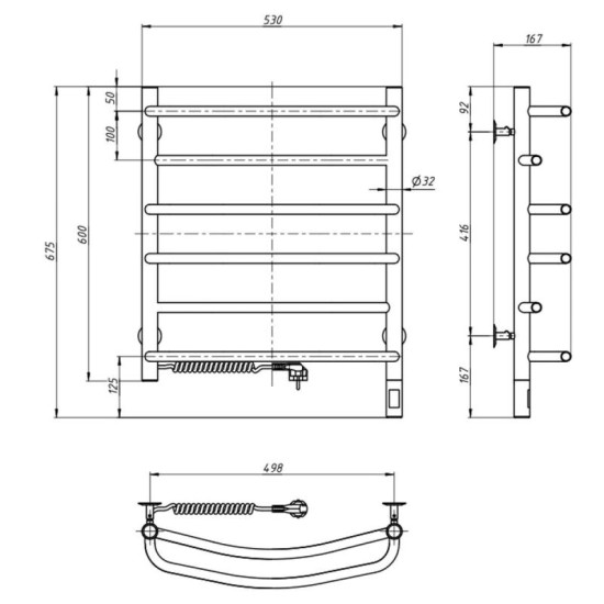 Полотенцесушитель Navin Омега 530x600 10-015133-5360