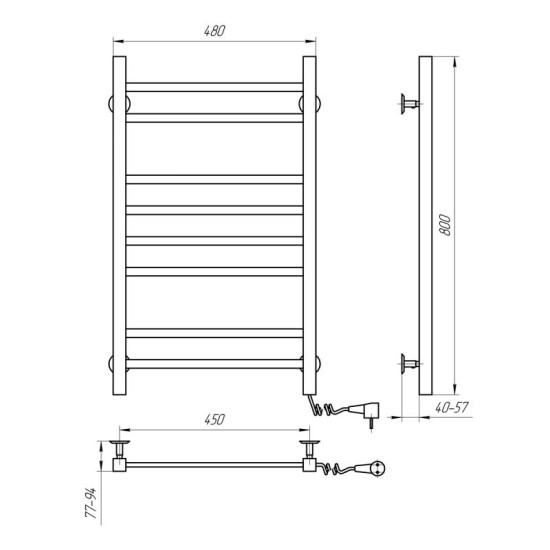 Полотенцесушитель Navin Авангард 480x800 12-228050-4880