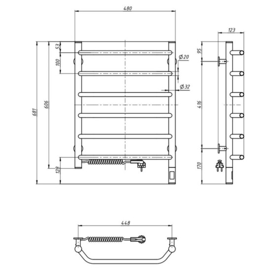 Рушникосушарка Navin Блюз 480x600 12-006133-4860