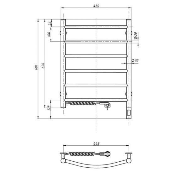 Рушникосушарка Navin Камелія 480х600 12-007133-4860