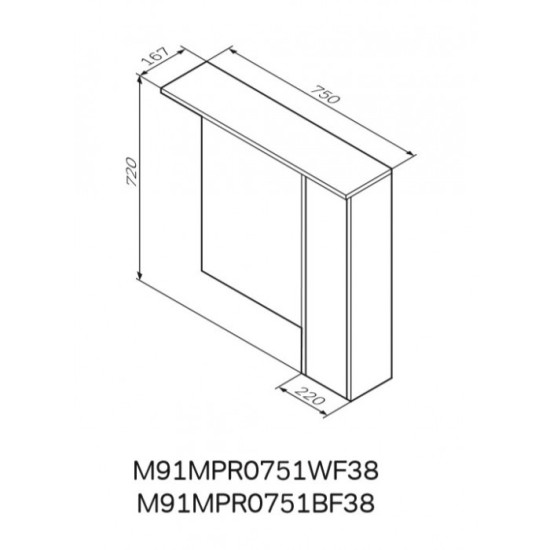 Зеркальный шкаф AM.PM Gem S 75 (M91MPR0751BF38)