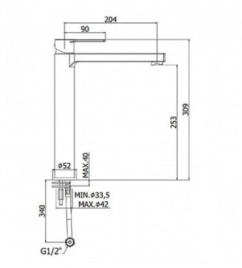 Змішувач для раковини Paffoni Ringo чорний матовий (RIN081NO)