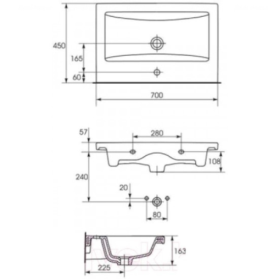 Раковина Cersanit Como K32-015