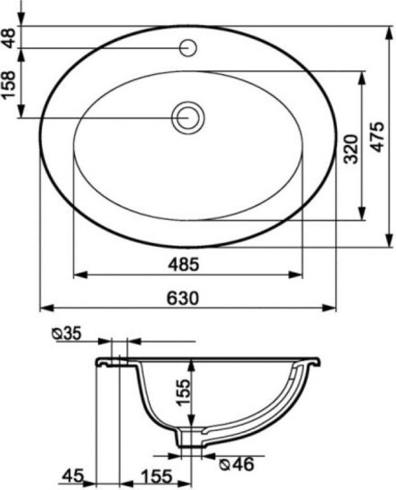 Раковина Cersanit Gamma 63 K11-0012