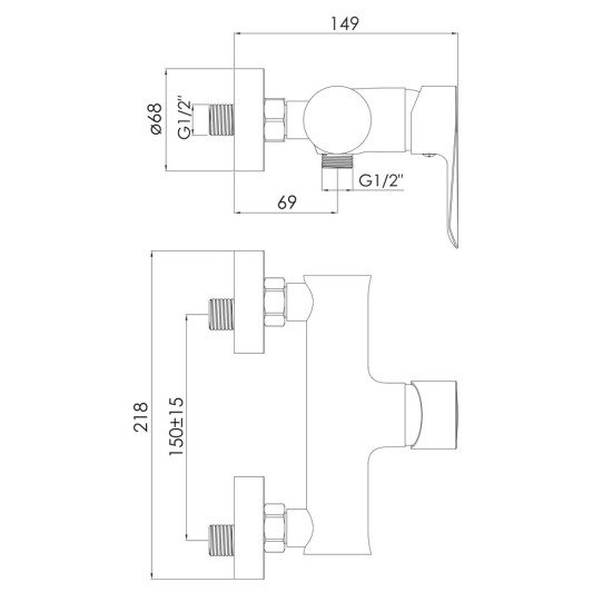 Смеситель для душа Imprese Vaclav f03306406AA