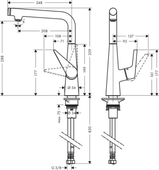 Кухонний змішувач Hansgrohe Talis Select S 72820800
