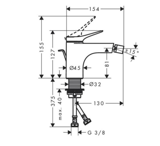 Змішувач для біде Hansgrohe Vivenis 75200000