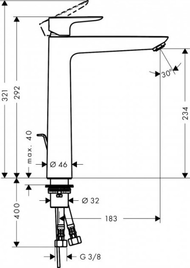 Смеситель для раковины Hansgrohe Talis E 240 71716990