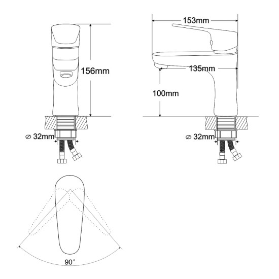 Смеситель для раковины RJ Butterfly RBZ074-1