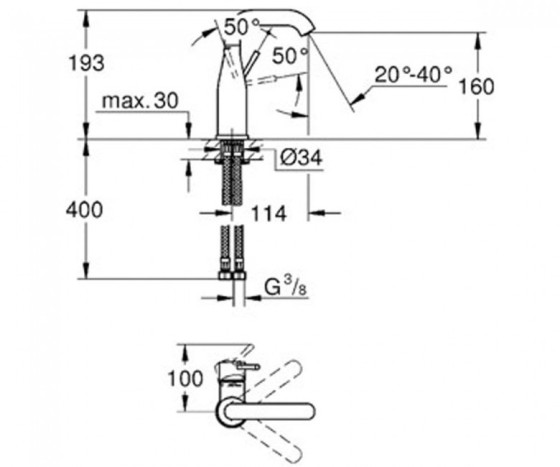 Смеситель для раковины Grohe Essence New 23463001