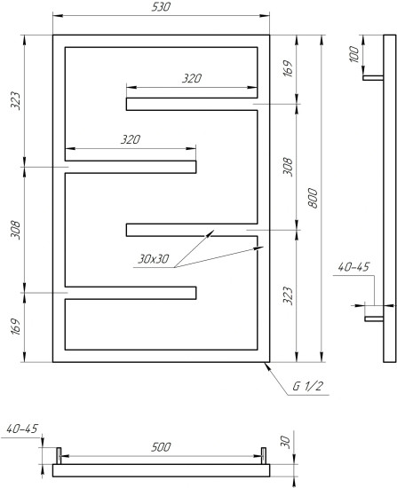 Водяна Рушникосушарка Genesis Aqua Infinite 80x53 сірий