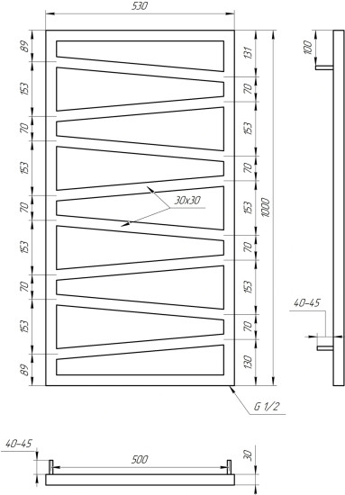 Водяной полотенцесушитель Genesis Aqua Genesis 100x53 серый
