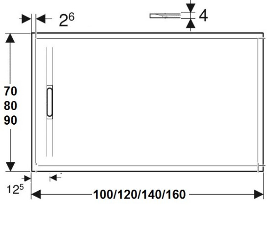 Душевой поддон Geberit Sestra, 140x90 , графит (550.277.00.2)
