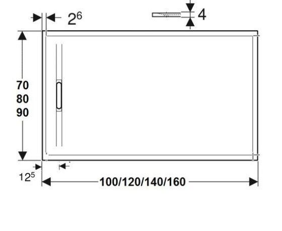 Піддон для душової кабіни Geberit Sestra 120x70 білий (550.204.00.2)