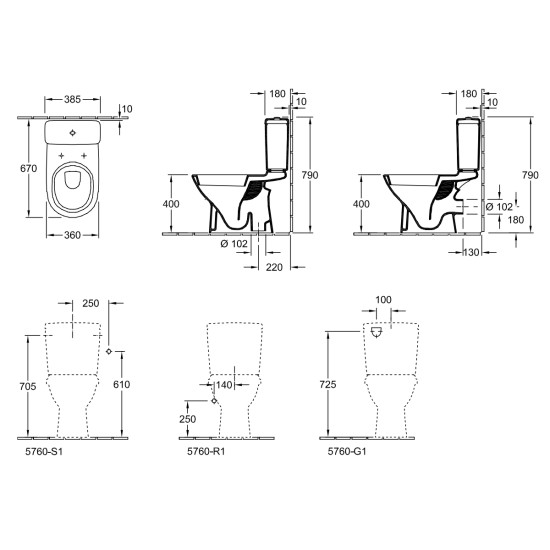 Унитаз-компакт Villeroy&Boch O.Novo 5661T301