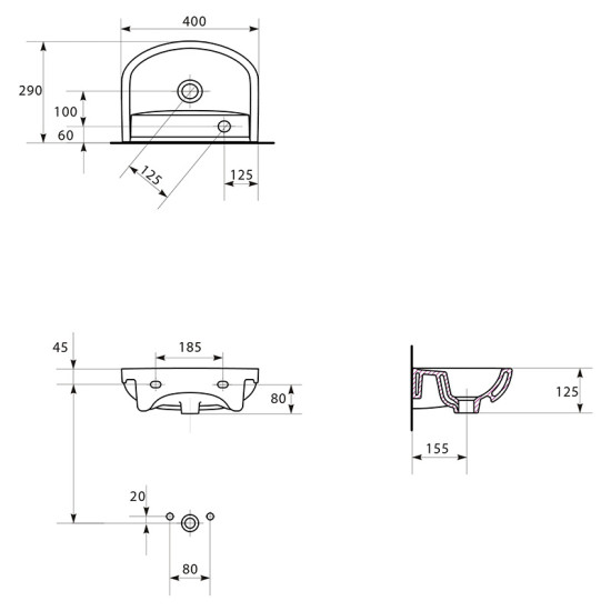 Раковина Cersanit Arteco K667-021