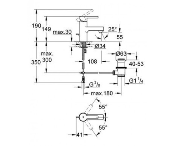 Змішувач для раковини Grohe Lineare 32115000