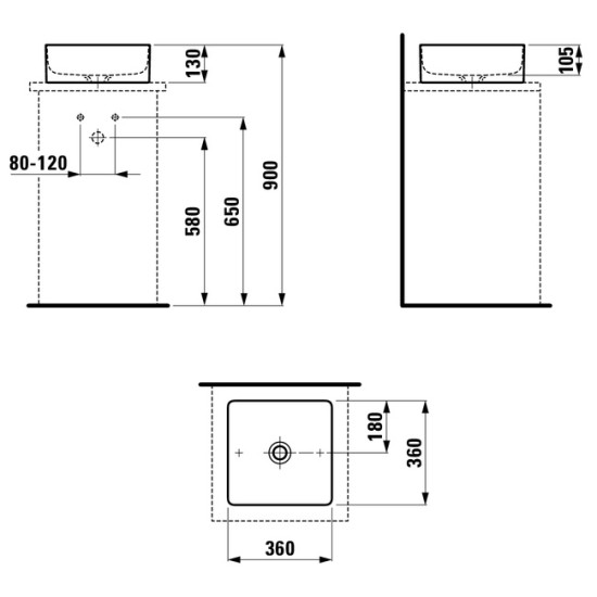 Раковина Laufen LIVING SQUARE H8114330001121
