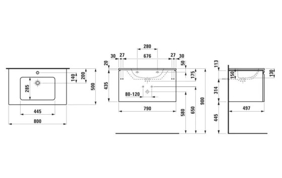 Тумба з раковиною Laufen Pro S H8609644631041