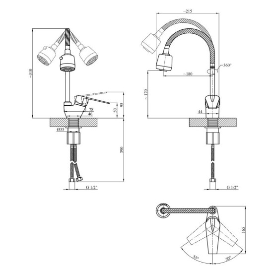 Кухонный смеситель Kroner KRM Odra-C038-1 (CV021194)