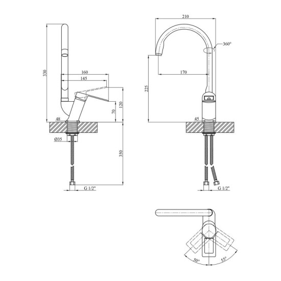 Кухонный смеситель Kroner KRM Zenda-SCH030 (CV022960)