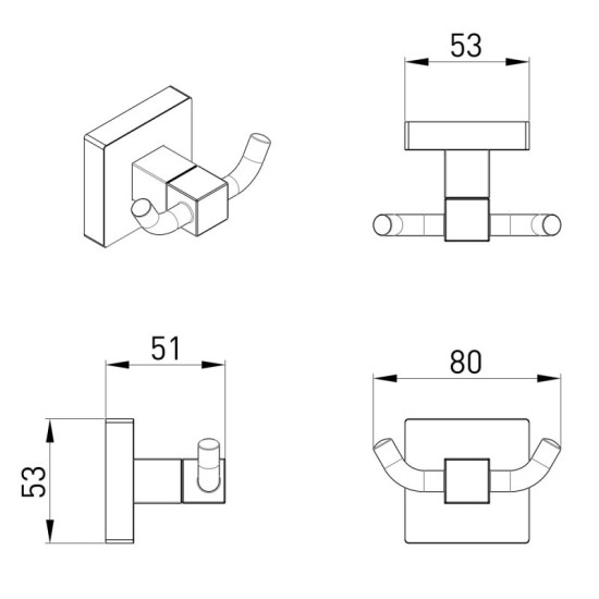 Крючок для полотенец Volle CUADRO 2536.200201