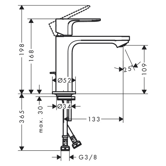 Змішувач для раковини Hansgrohe Rebris E 72557000