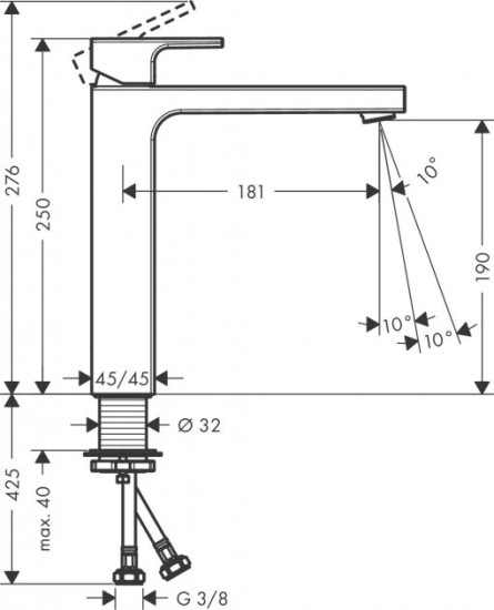 Змішувач для раковини Hansgrohe Vernis Shape 71591670 чорний матовий