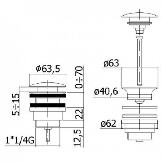 Донний клапан Paffoni Light (ZSCA050BO) білий матовий