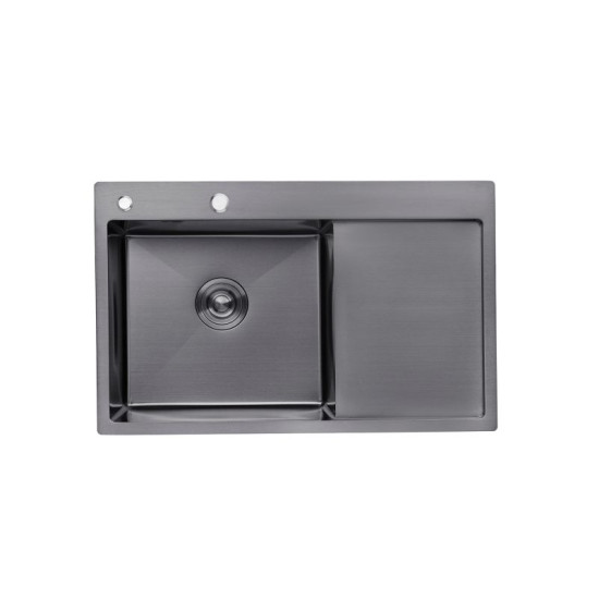 Кухонная мойка Kroner KRP PVD Schwarze-7849LHM (CV025278)