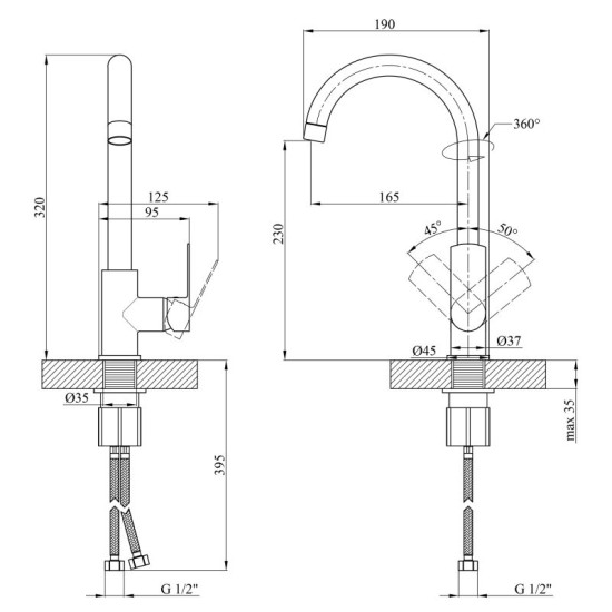 Кухонний змішувач Kroner KRM Main-C030 (CV020441)