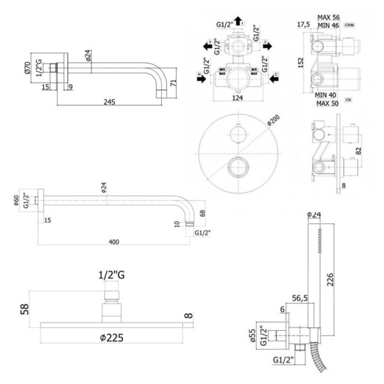 Душевая система скрытого монтажа Paffoni (KIT LIQ019CR B) хром