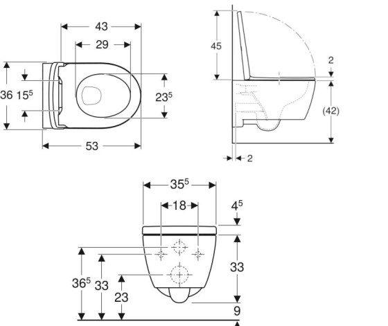 Унитаз подвесной Geberit iCon Rimfree 501.663.JT.1