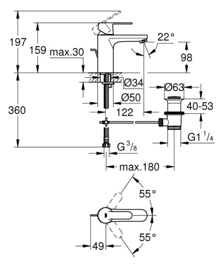 Смеситель для раковины Grohe QuickFix Get 23454000