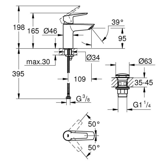 Змішувач для раковини Grohe QuickFix Start 23550002