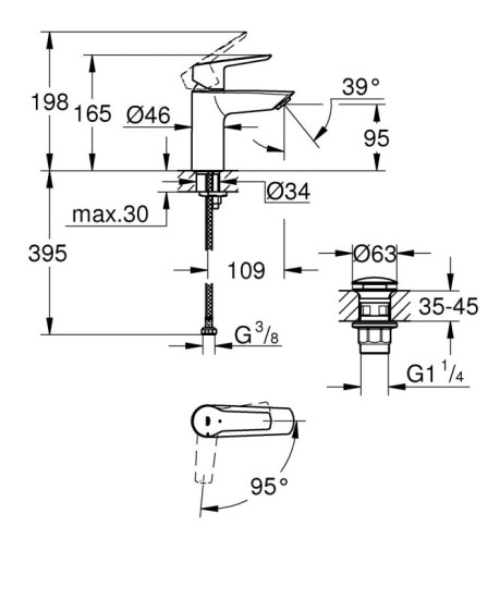 Змішувач для раковини Grohe QuickFix Start 23551002