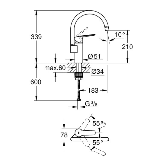 Кухонний змішувач Grohe QuickFix Start 30469000
