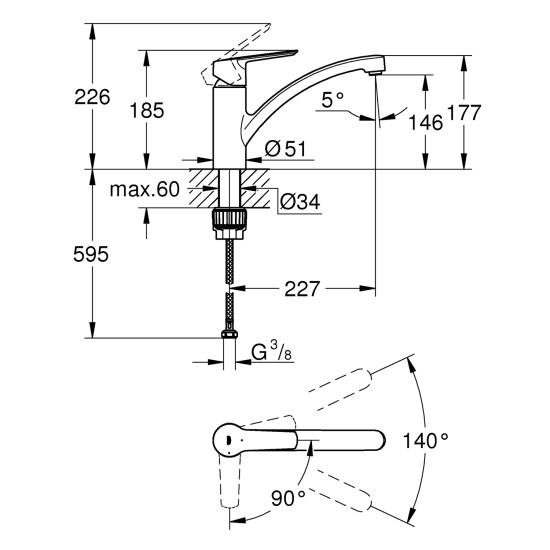 Кухонний змішувач Grohe QuickFix Start 31138002