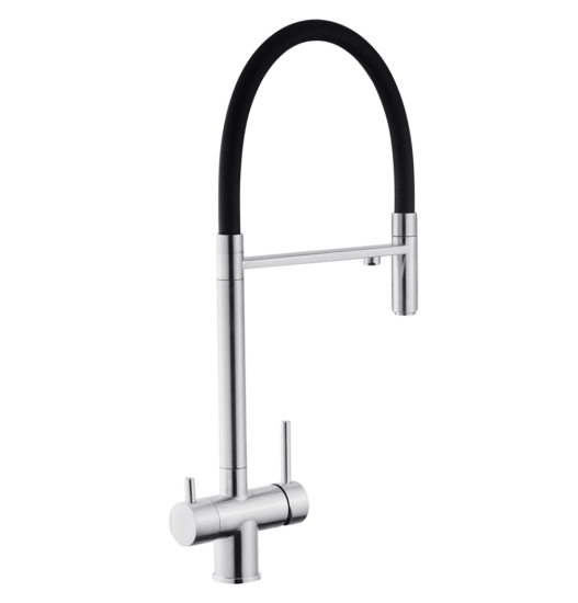 Кухонний змішувач із підключенням до фільтра Kroner KRP Edelstahl Klassisch-ESG03815BLK (CV027933)