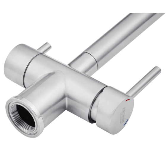 Кухонний змішувач із підключенням до фільтра Kroner KRP Edelstahl Klassisch-ESG03815BLK (CV027933)