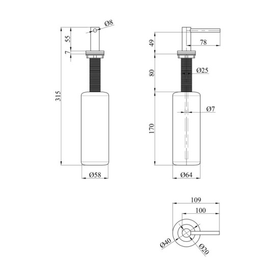 Дозатор для моющего средства Kroner KRP Spender - ECG039 (CV030011)