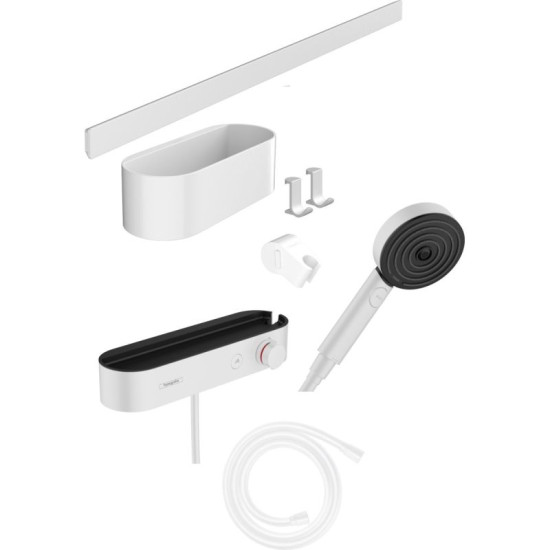 Змішувач термостатичний Hansgrohe WallStoris Activation EcoSmart 24250700 білий матовий